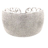 EXTRA LARGE 29.29CT DIAMOND 18KT WHITE GOLD MULTI ROW PAVE CUFF BANGLE BRACELET
