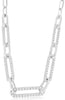 ESTATE .71CT 14KT WHITE GOLD 3D CLASSIC OVAL LINK LOVE NECKLACE