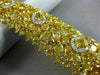 GIA LARGE 51.38CT WHITE & FANCY YELLOW DIAMOND 18KT YELLOW GOLD TENNIS BRACELET