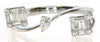 .35CT DIAMOND 18KT WHITE GOLD ROUND BAGUETTE & PEAR SHAPE DOUBLE SQUARE FUN RING