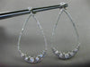 ESTATE 2.60CT DIAMOND 14KT WHITE GOLD 3D PEAR SHAPE RAIN DROP HANGING EARRINGS