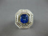 EXTRA LARGE 6.45CT DIAMOND & AAA SAPPHIRE 18KT WHITE GOLD ENGAGEMENT RING #27473