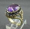 ANTIQUE WIDE 5.0CT AMETHYST 14K YELLOW GOLD ROPE DESIGN COCKTAIL RING 18MM 21832
