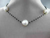 ESTATE LARGE & LONG 18KT WHITE GOLD 3D PEARL & BLACK SPINAL BY THE YARD NECKLACE