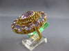 EXTRA LARGE 27.1CT AAA AMETHYST & AAA TSAVORITE 18K YELLOW GOLD OVAL FLOWER RING