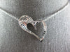 ESTATE .81CT DIAMOND & AAA SAPPHIRE 18KT WHITE GOLD OPEN HEART MULTI ROW PENDANT