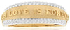 .20CT DIAMOND 14KT YELLOW GOLD 3D ROUND MATTE & SHINY OUR LOVE IS FOREVER RING