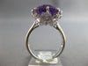 ESTATE EXTRA LARGE 10.49CT DIAMOND & AAA AMETHYST 14K WHITE GOLD ENGAGEMENT RING