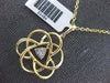 ESTATE .07CT DIAMOND 14KT YELLOW GOLD 3D CLASSIC STAR FLOWER LOVE PENDANT
