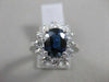 ESTATE 3.68CTW DIAMOND SAPPHIRE 14KT WHITE GOLD DIANA CLUSTER RING F/G VS