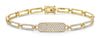 1.97CT DIAMOND 18KT YELLOW GOLD CLUSTER RECTANGULAR OCTAGON LINK TENNIS BRACELET