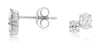 ESTATE .62CT DIAMOND 14K WHITE GOLD OVAL 2 STONE SHARED PRONG LOVE STUD EARRINGS