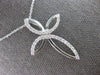 ESTATE 1.02CT DIAMOND 14KT WHITE GOLD MULTI LEAF INFINITY CROSS FLOATING PENDANT