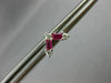ESTATE .38CT DIAMOND & AAA RUBY 14KT WHITE GOLD V SHAPE BUTTERFLY STUD EARRINGS