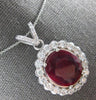 EXTRA LARGE 13.79CT DIAMOND & AAA RUBY 14KT WHITE GOLD 3D CLASSIC PENDANT #27986