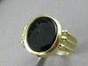 ESTATE AAA BLACK ONYX 14KT YELLOW GOLD 3D CARVED ROMAN SOLDIER MEN'S RING #20078
