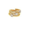ESTATE .21CT DIAMOND 18KT 2 TONE GOLD MULTI SQUARE CRISS CROSS FLEXIBLE FUN RING