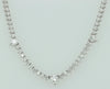 14.0CT DIAMOND 18K WHITE GOLD ROUND PAST PRESENT FUTURE ETERNITY TENNIS NECKLACE