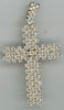 ESTATE LARGE 5.01CT DIAMOND 14K YELLOW GOLD CLASSIC 3 ROW CROSS FLOATING PENDANT