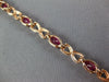 LONG 4.92CT DIAMOND & AAA RUBY 14K ROSE GOLD OVAL & ROUND X LOVE TENNIS BRACELET