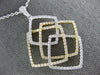 EXTRA LARGE 1.57CT DIAMOND 18KT 2 TONE GOLD MULTI SQUARE LOVE KNOT FUN PENDANT