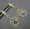 ESTATE .82CT DIAMOND 14K YELLOW GOLD SOLITAIRE HALO LEVERBACK HANGING EARRINGS