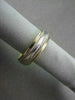 ESTATE WIDE 18KT WHITE & YELLOW GOLD HAND CRAFTED MENS WEDDING ANNIVERSARY RING