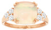 LARGE 3.05CT DIAMOND & AAA OPAL 14KT ROSE GOLD CUSHION & ROUND SQUARE LOVE RING