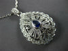ESTATE LARGE 1.32CT DIAMOND & AAA SAPPHIRE 14KT WHITE GOLD 3D TEAR DROP PENDANT