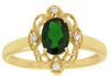 .99CT DIAMOND & AAA RUSSALITE 14KT YELLOW GOLD 3D OVAL OPEN FILIGREE FLOWER RING