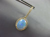 LARGE 8.13CT DIAMOND & AAA OPAL 14KT YELLOW GOLD 3D OVAL HALO HANGING EARRINGS