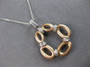 0.35CT DIAMOND 14K WHITE & ROSE GOLD 3D FLOWER MULTI OVAL FLOATING PENDANT #27903