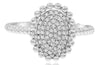 ESTATE .27CT DIAMOND 14KT WHITE GOLD ROUND CLUSTER OVAL BEADED FUN RING