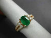 ESTATE 1.75CT DIAMOND & AAA OVAL CUT EMERALD 14KT ROSE GOLD 3D ENGAGEMENT RING