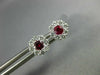 ESTATE .63CT DIAMOND & AAA RUBY 18KT WHITE GOLD 3D CLUSTER FLOWER STUD EARRINGS