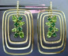 ESTATE 5.64CT DIAMOND & AAA PERIDOT & TSAVORITE 14K YELLOW GOLD HANGING EARRINGS