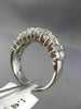 ESTATE WIDE 1.38CT DIAMOND 18K WHITE GOLD 3D SEMI BEZEL WEDDING ANNIVERSARY RING