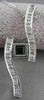 ESTATE .55CT DIAMOND & SAPPHIRE 14K WHITE GOLD LONG SWIRL PENDANT #34X12