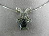 ANTIQUE 2.36CT DIAMOND & AAA SAPPHIRE 18K WHITE GOLD 3D TRILLION PENDANT #10391