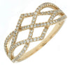 .45CT DIAMOND 14KT YELLOW GOLD MULTI ROW CRISS CROSS INFINITY GEOMETRICAL RING