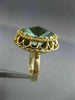 ANTIQUE LARGE 15CT AAA GREEN TOPAZ 14KT YELLOW GOLD 3D OPEN FILIGREE RING #25395
