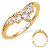 ESTATE .32CT DIAMOND 14KT YELLOW GOLD 3D ROUND & MARQUISE V SHAPE CROWN FUN RING
