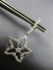 ESTATE LARGE 1.0CT DIAMOND 14KT WHITE GOLD 3D STAR SNOWFLAKE HANGING EARRINGS