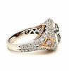 LARGE 4.91CT WHITE GREEN & PINK DIAMOND 18K WHITE & ROSE GOLD 3D ENGAGEMENT RING