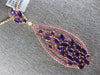 LARGE 5.04CT DIAMOND & AAA AMETHYST & SAPPHIRE 18KT ROSE GOLD TEAR DROP PENDANT