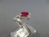 .80CT DIAMOND & AAA RUBY 14KT WHITE GOLD 3D EMERALD CUT & ROUND SQUARE LOVE RING