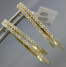 ESTATE .57CT DIAMOND 18KT YELLOW GOLD 2 ROW DOUBLE OVAL CLIP ON HANGING EARRINGS