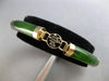 ANTIQUE LARGE & LONG AAA CHINESE JADE 14K YELLOW GOLD CUFF LUCKY BRACELET #28088