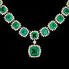 EXTRA LARGE 63.32CT DIAMOND & AAA EMERALD 18KT2 TONE GOLD OVAL & ROUND NECKLACE