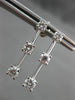 ESTATE .88CT DIAMOND 14KT WHITE GOLD PAST PRESENT FUTURE HANGING EARRINGS #14438